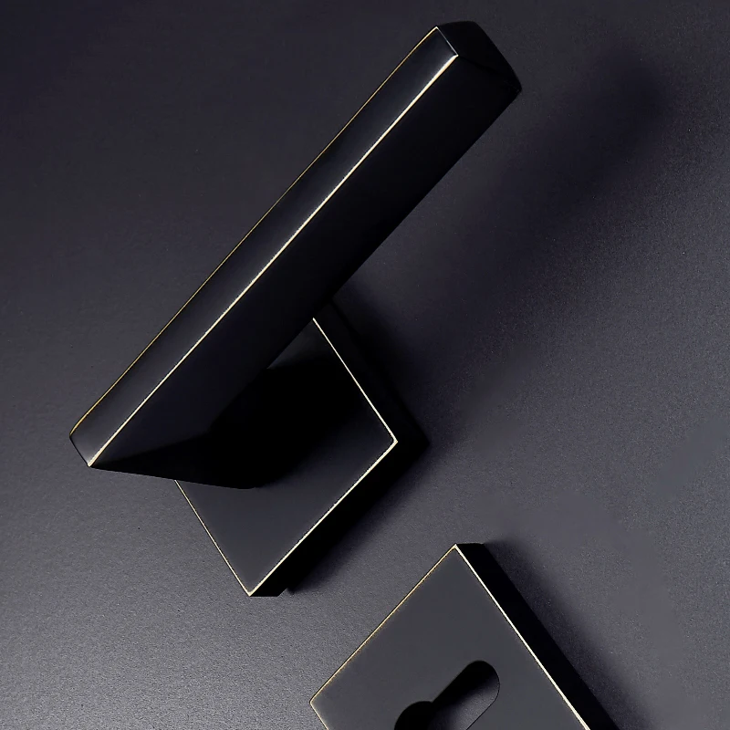  1Set Square Brass Door Lock Modernized Style Interior Door Bedroom Door Lock for 35-50mm Door with  - 33048067766