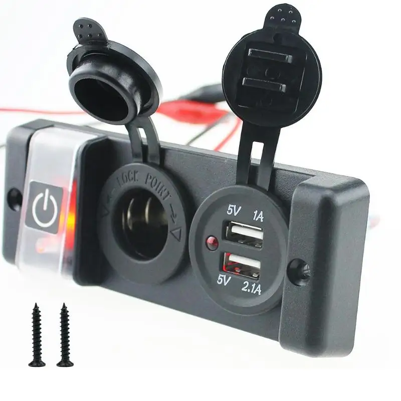 2в1 Авто двойной USB зарядник от автомобильного прикуривателя адаптер зарядки
