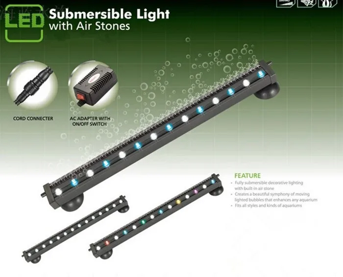 submersible led lights with remote led colorful Fish tank box bubble flashlight Water grass lamp land diving color Discoloration Aquarium bubble lights lamp strip submersible led pool lights