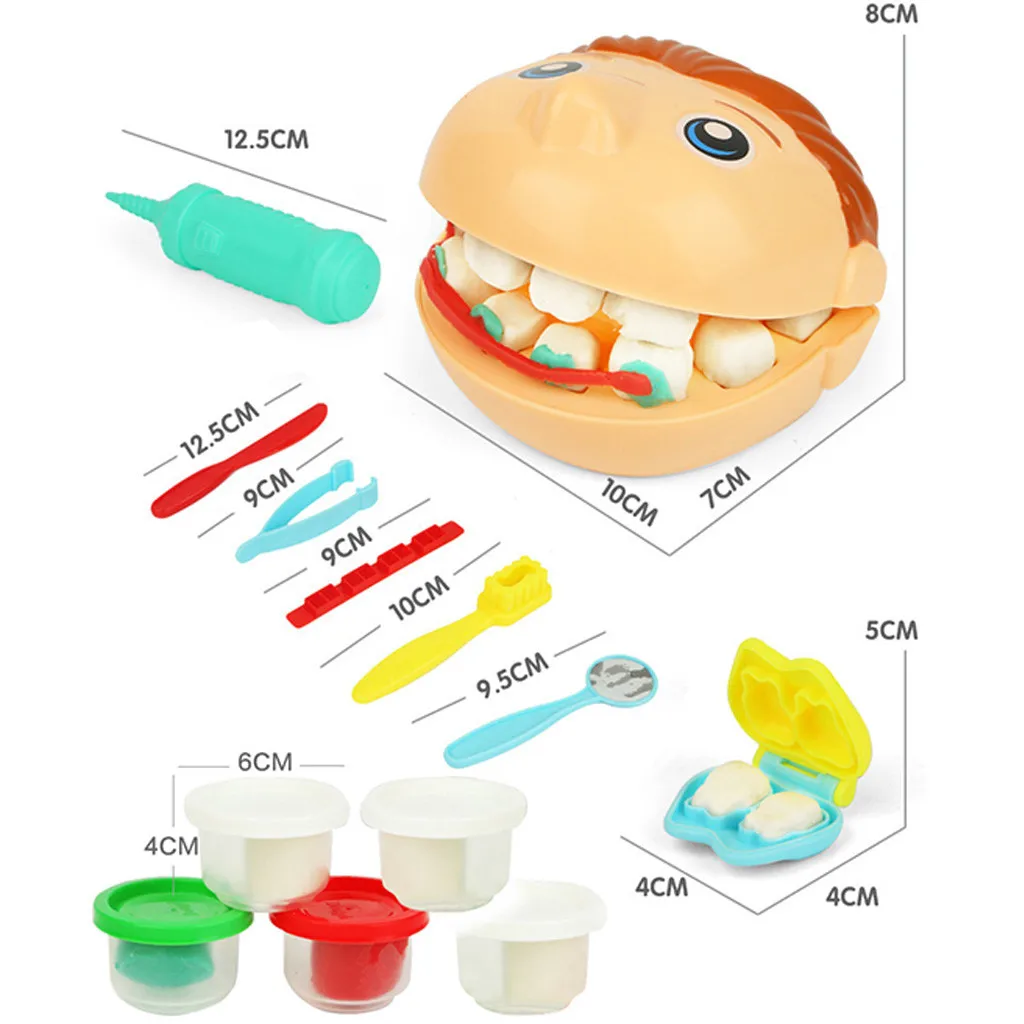 Детские ролевые игры 3D цветная глиняная форма игрушки Моделирование из пластилина набор инструментов для детей стоматологические дети ролевые игры игрушки T6