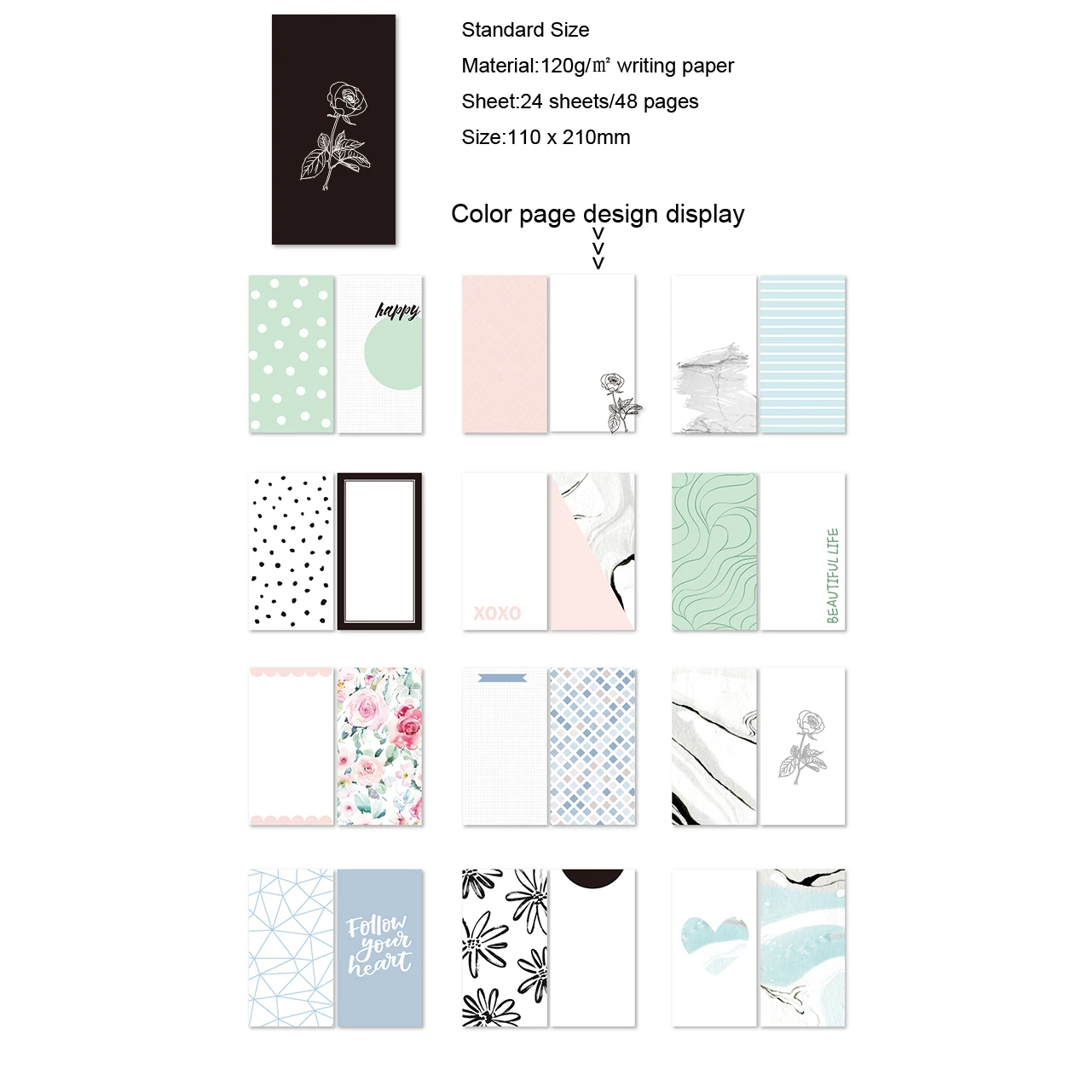 Lovedoki дизайн, записная книжка для путешественников, заправка внутри страницы для Midori Dokibook Bullet Journal, дневник, сменная бумага, канцелярские принадлежности - Цвет: standard color