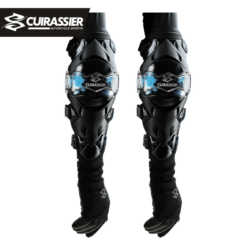 Cuirassier Professional мотоцикл Локоть Протектор Мотокросс Kneepad внедорожный велосипед для скоростного спуска MTB MX внедорожные гоночные наколенники 3 цвета - Цвет: E09-BLUE