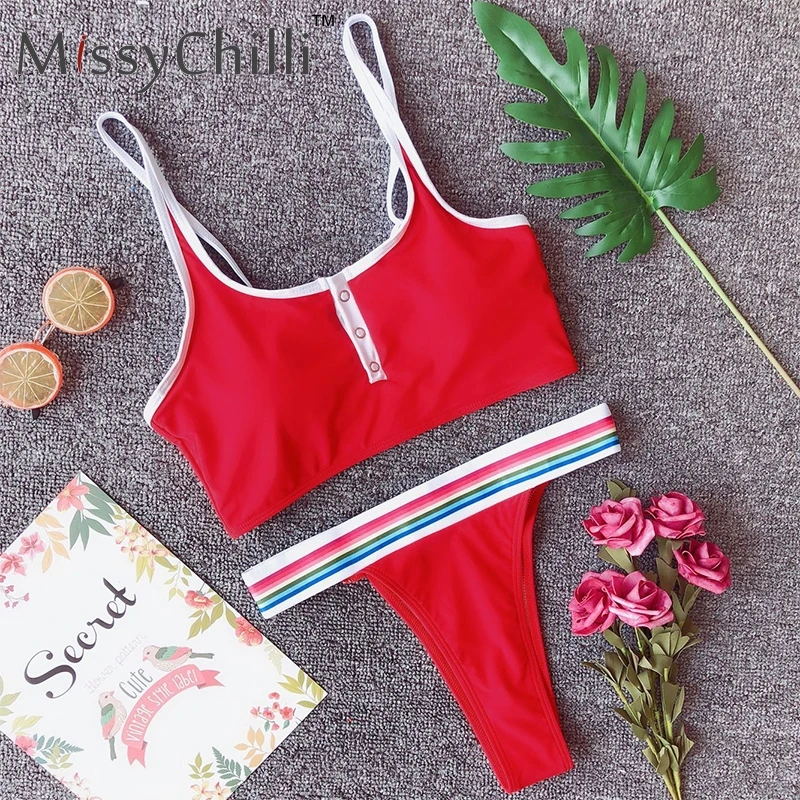 Женский купальник MissyChilli черный облегающий костюм из двух предметов на