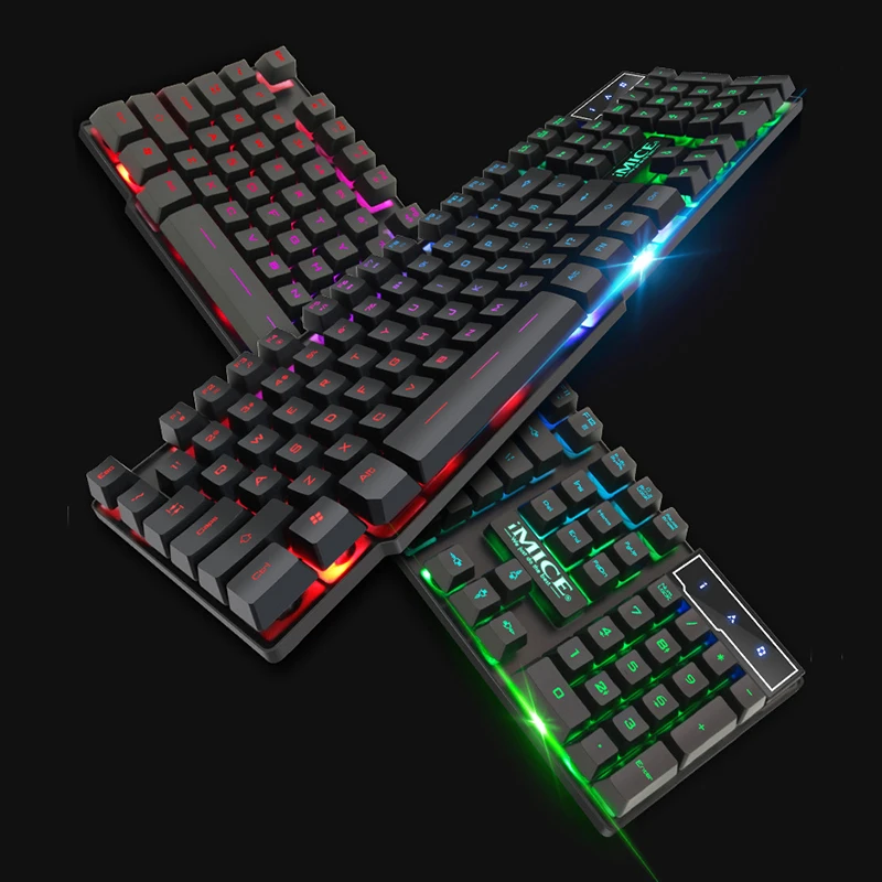 Проводная usb клавиатура 104 колпачков светодиодный Ной подсветкой игровая