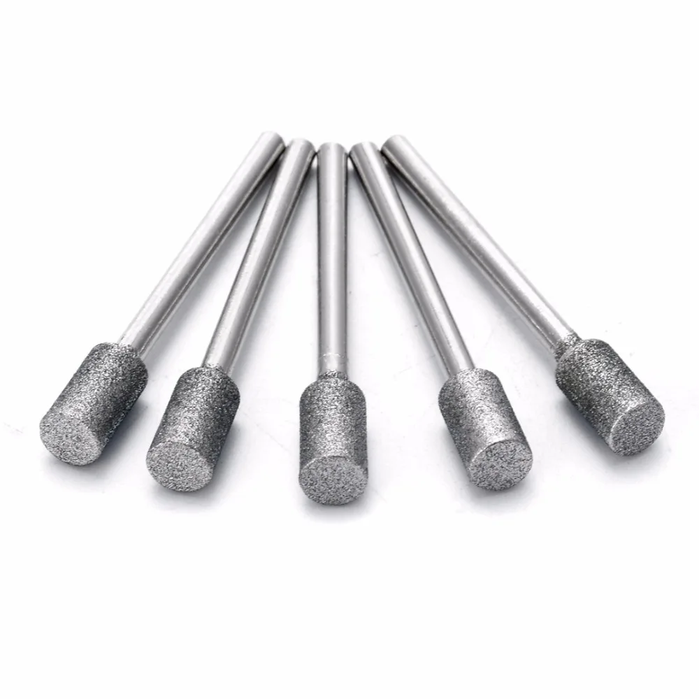 3mm Shank Silver Diamond Grinding Drill Burr Stone Drill Bits For Rotary Tool Machinery Parts