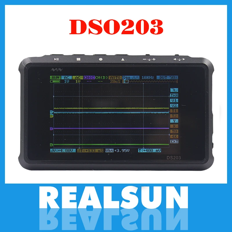 Mini DS203 digital Oscilloscope ARM Nano portable 8MHz bandwidth 4 Channels arm Cortex M3 CPU
