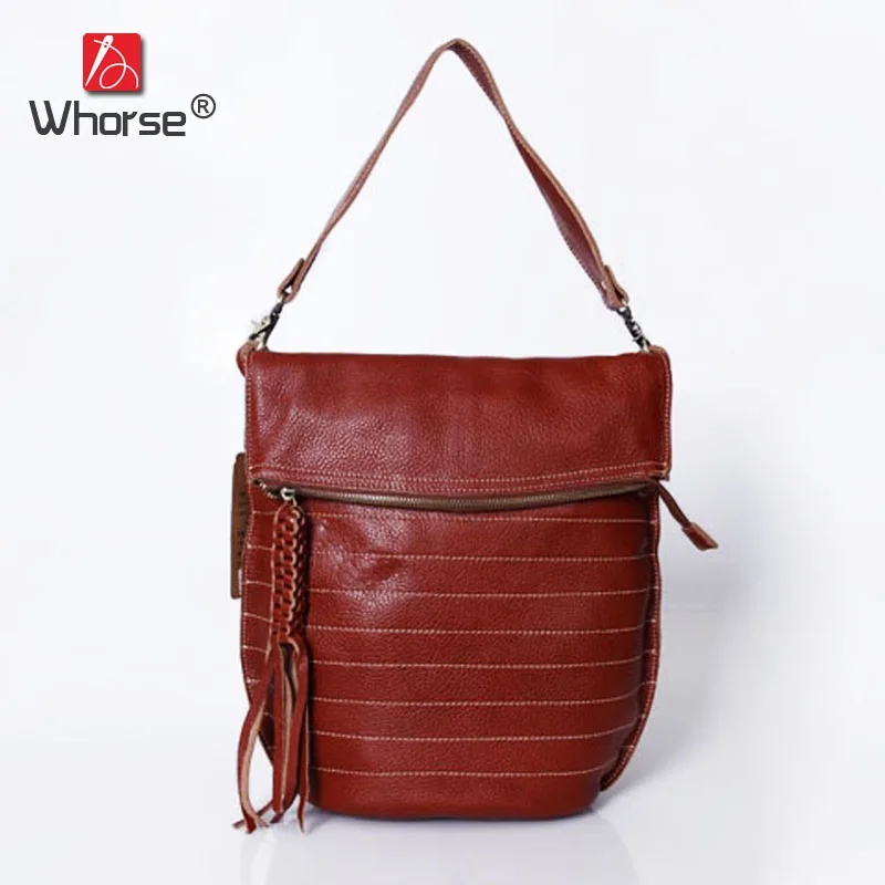 Handmade Fold Over Casual Tassel Striped Bag Genuine Leather Womens Real Cowhide Designer Handbag Messenger Bags For Women W0922 Handmade Fold Over Casual Tassel Striped Bag Genuine Leather Womens Real Cowhide Designer Handbag Messenger Bags For Women W0922