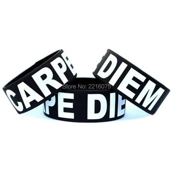 

300pcs Inspirational CARPE DIEM wristband silicone bracelets free shipping by DHL express