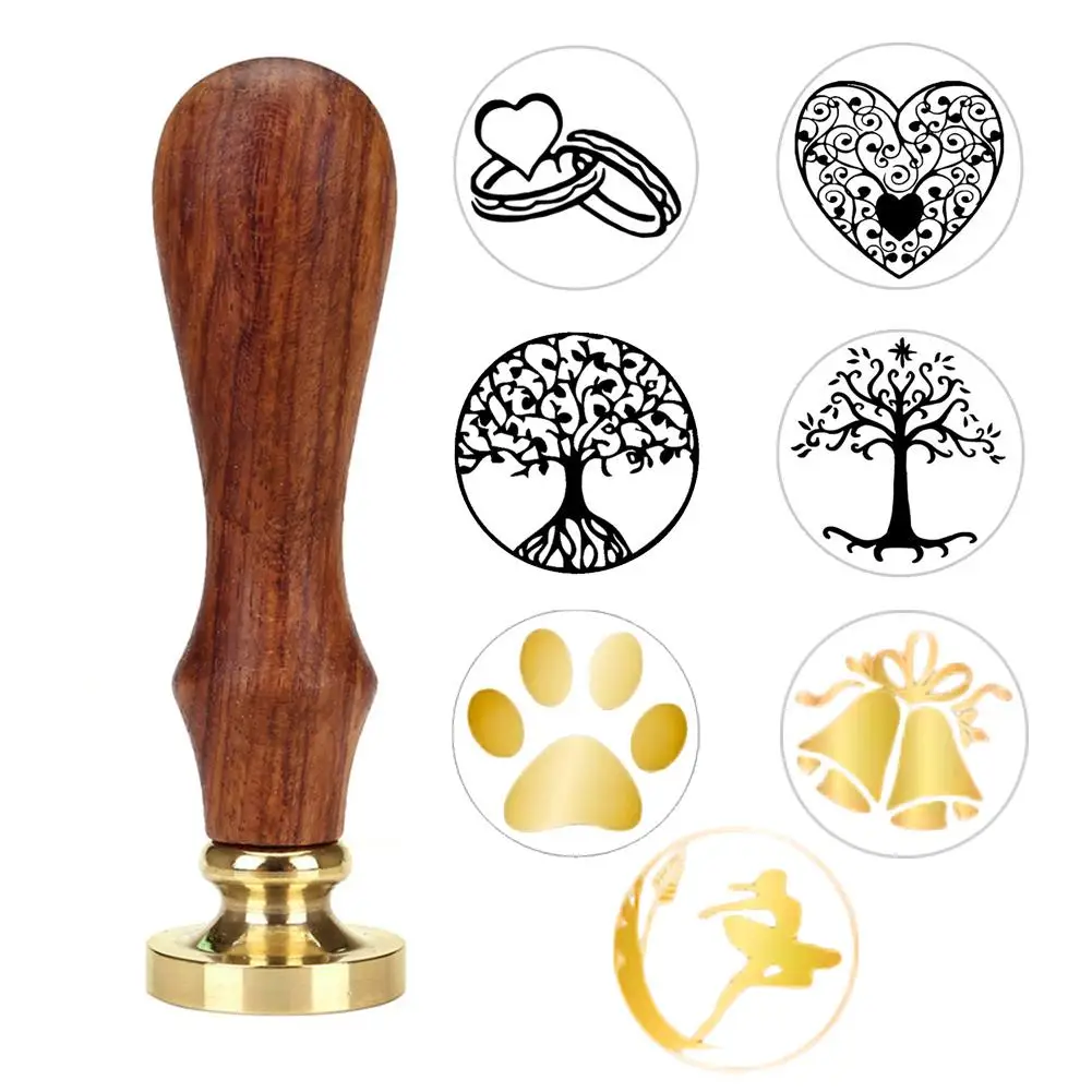 

1pc Tree Pattern Wax Seal Stamp Retro Wooden Antique Sealing Wax Scrapbooking Stamps Craft Wedding Decorative Invitation 20