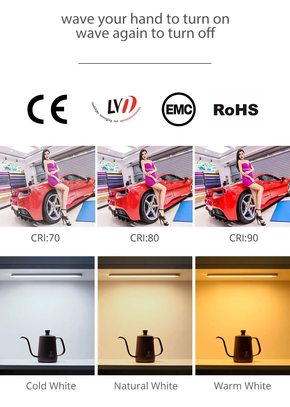 4W7W LED Under Cabinet Light Bar Motion Sensor Display Case Wardrobe Night Lights Cabinet Lamp Cupboard Indoor Lighting (9)