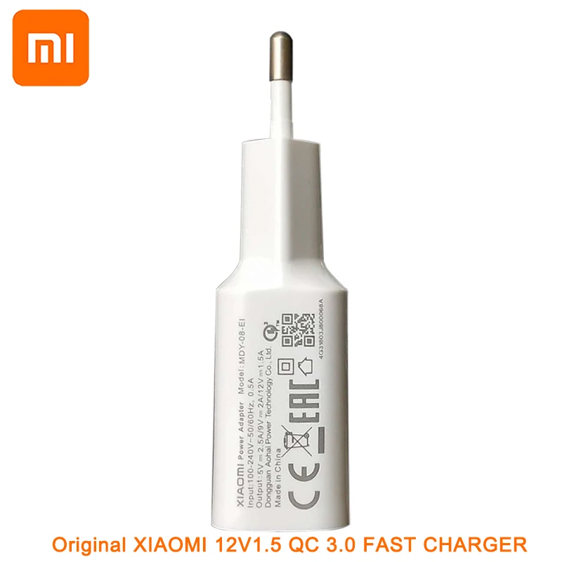 12v1.5a QC 3 0 быстрое зарядное устройство оригинал XIAOMI MI 8 18 Вт Usb быстрая зарядка 100 см