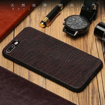 

Wangcangli Genuine Leather Phone Case For iPhone 7P case Lizard Texture Back Cover For iPhone X 6 6S 7 8 Plus SE 5 5S Shell