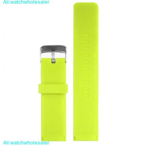 22mm Neon Green Color Silicone Jelly Rubber Unisex Watch Band Straps WB1081G22JB