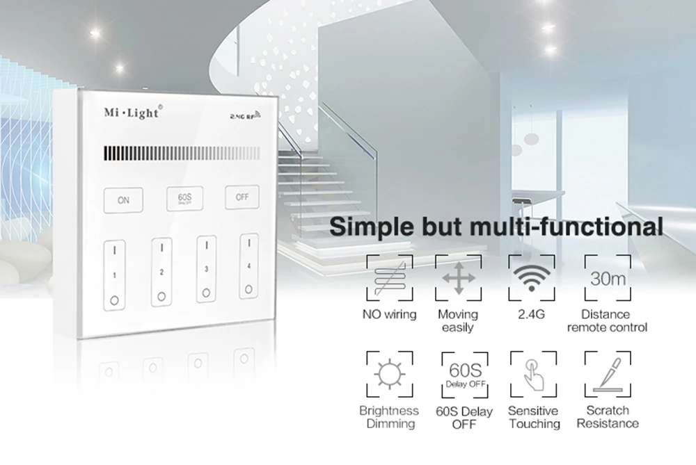 Milight WI-FI IBOX1 светодиодный контроллер 2,4G B1 Touch Панель удаленного FUT036 CW/WW один Цвет Led диммер DC12-24V