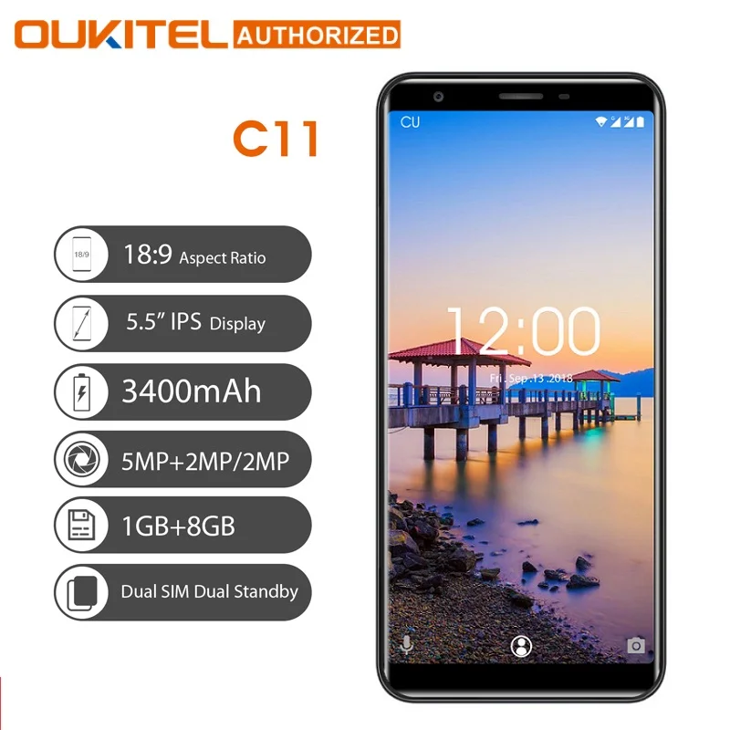 Original OUKITEL C11 5.5 inch Android 8.1 Mobile Phone Quad Core 3G Smartphone 1G RAM 8G ROM 3400mAh 5.0MP+2.0MP Cellphone Original OUKITEL C11 5.5 inch Android 8.1 Mobile Phone Quad Core 3G Smartphone 1G RAM 8G ROM 3400mAh 5.0MP+2.0MP Cellphone