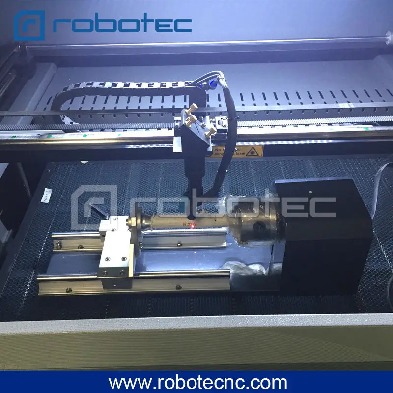 Robotec CNC Co2 машина для лазерной гравировки и резки 9060/6040 с простым поворотом используется для гравировки стеклянных бутылок/изделий из стекла