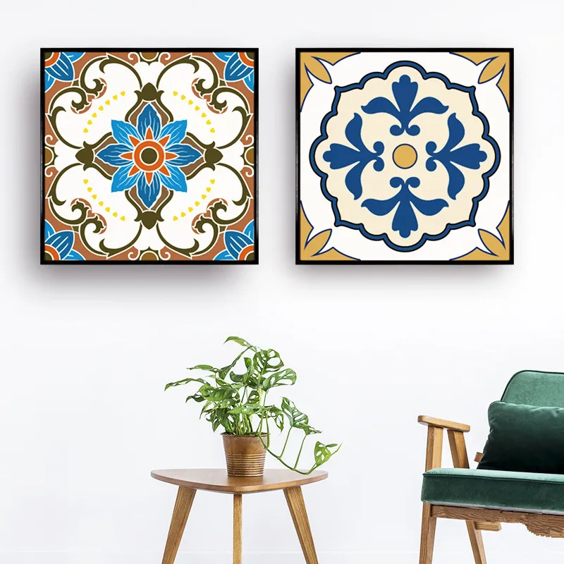 

Simple modern European decorative painting Hotel living room commercial space painting Bohemia Hanging painting with frame