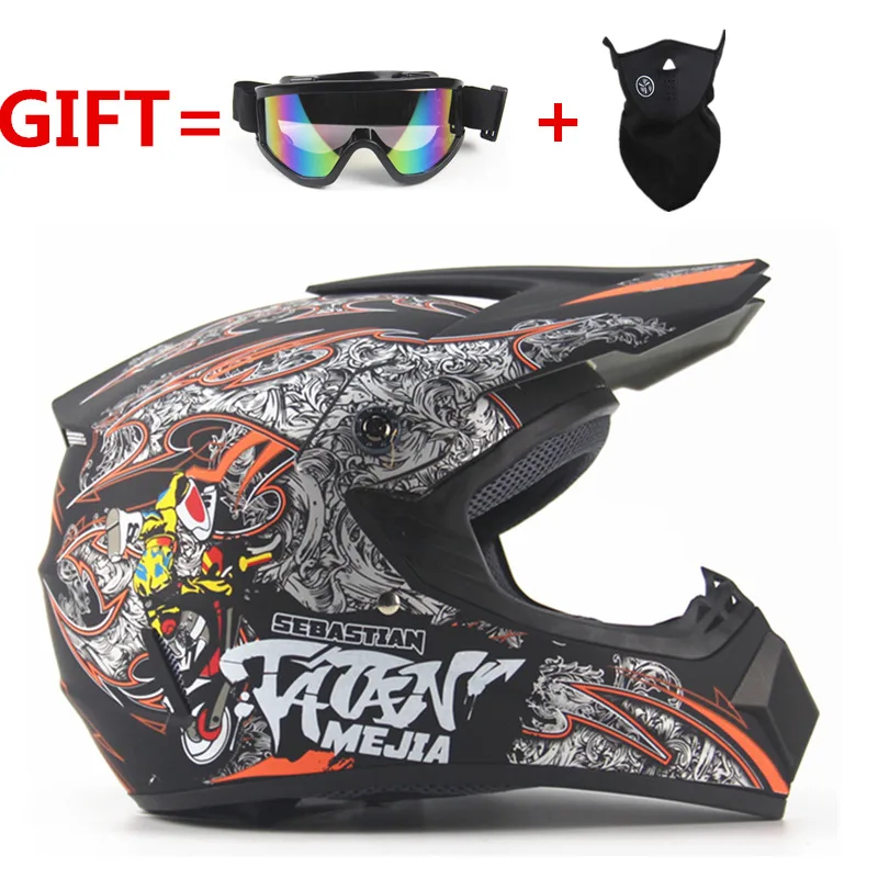 

Top ABS rmotorcycle Helmet Classic bicycle MTB DH racing helmet motocross downhill bike helmet Goggle As Gift