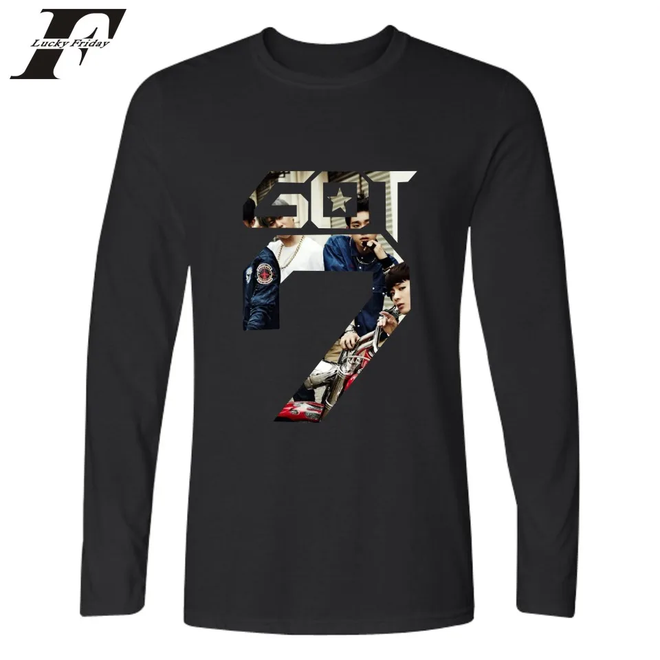 Футболка с длинным рукавом GOT 7 Jackson TeeShirt повседневная хлопковая футболка для