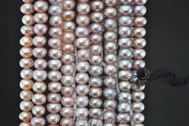 

6*4MM 80Pcs= 1Strand/Pack AA+ Pink Color Natural Freshwater Pearl Strands Jewelry Beads