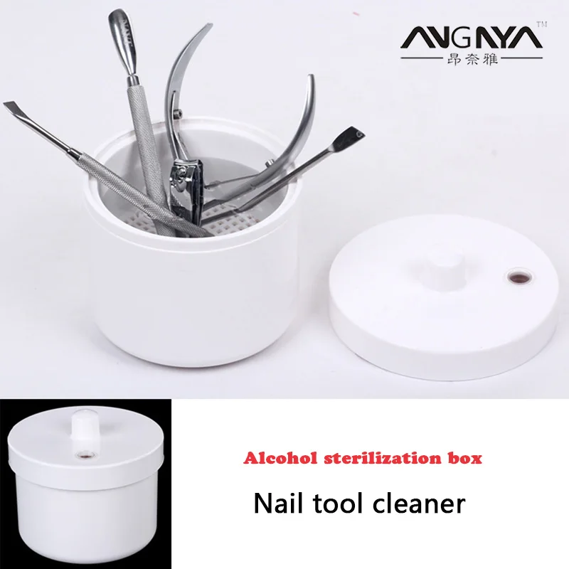 

ANGNYA 1Pcs Pro Nail Sterilizer Box Tools Disinfection Round Box Clean Nail Sterilizer Tools Nipper Grinding Head Jewelry Tray