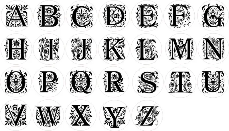 Selo de Cera Selo de Cobre Scrapbooking do Vintage Retro Cabeça Alphets Letras Curlicue Vedação Faça Você Mesmo Casamento - Presente Envelope Selo 26 24 cabeça alphets 26 Letras Curlicue vedação DIY