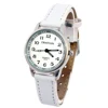Chaoyada child Watches Girl Leather Strap Learn Time Kids Watch Students Quartz Wristwatch Casual Fashion Children's Gifts 1
