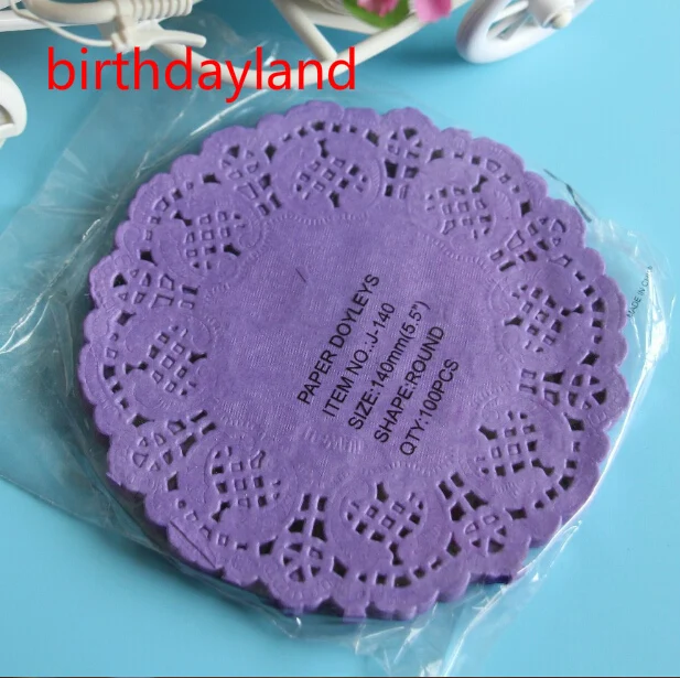 

PD043 100pcs 5.5 Inch Total Colored Vintage Lace Round purple Paper Doilies Paper Scrapbooking Craft Doily