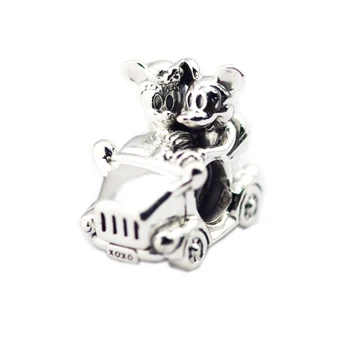 

DIY Fits For Pandora Bracelets Mouse Vintage Car Beads 100% Sterling-Silver-Jewelry Charms Free Shipping