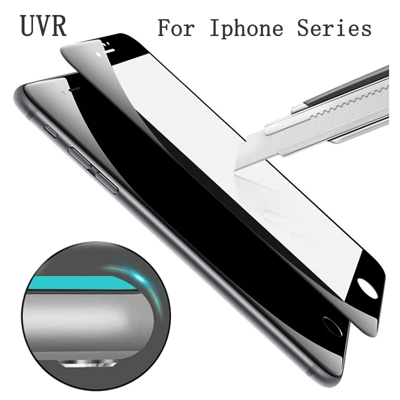 

UVR 3D GLASS For iPhone 6 6s Screen Protector Round Curved Edge Premium Tempered Full Cover For iPhone 7 Plus Protective Film
