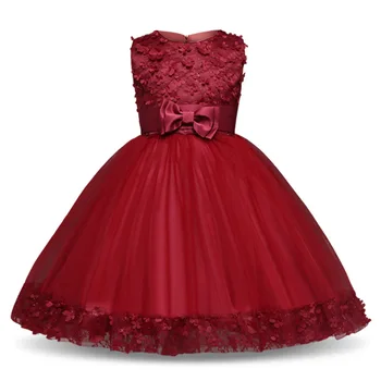 

New Pattern Children Wedding Dress Princess Flower Thick And Disorderly Butterfly Kids Dresses For Girls
