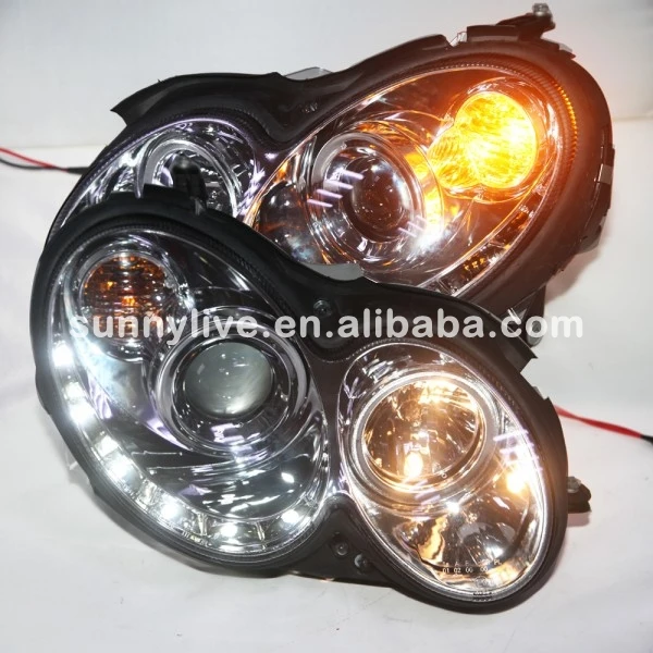 Для Mercedes-Benz W209 CLK200 230 280 320 350 светодиодный фар хромированный корпус 2004-2009 год SN
