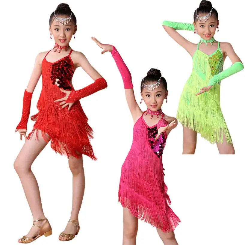 2018 Toddler Kids Girls Latin Ballet Dress Party Dancewear Ballroom