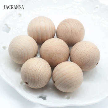 

30MM Beech Wood Beads Wood Teether Bead Toys DIY Pacifier Clip Accessories Round Wood Teething Beads 20PCS