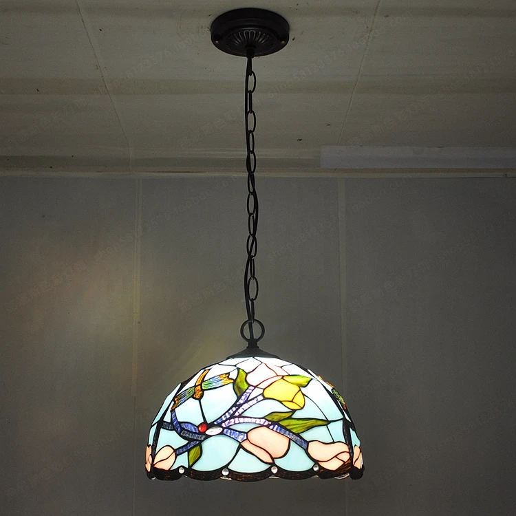 Американская Загородная люстра Tiffanylamps для ресторана цветная глазурованная