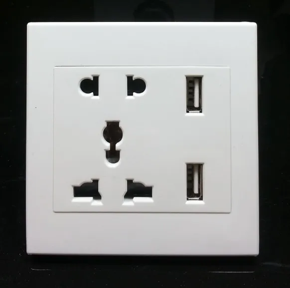 Free Shipping New Home Wall Power Supply USB Socket Switch With USB