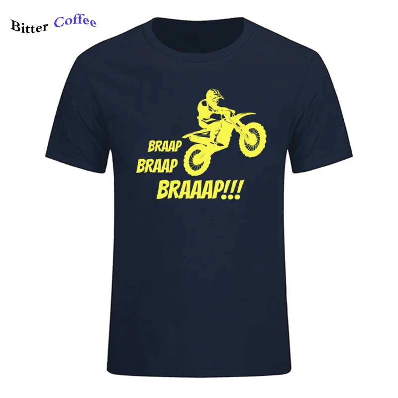 Летняя мужская футболка с принтом Braap Motocross повседневная дизайнерская Новое
