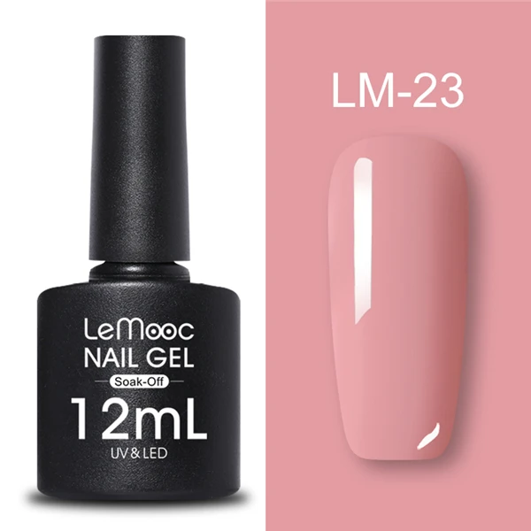 LEMOOC, 12 мл, Большой флакон, Гель-лак для ногтей, 183 цветов, Гель-лак для маникюра, полугель для ногтей, отмачиваемый, УФ-Гель-лак для ногтей, лаки для ногтей - Цвет: LM23