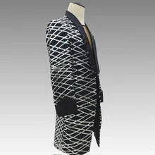 Новинка Бар ночной клуб панк певец DJ квадратный длинные костюм, расшитый пайетками костюм