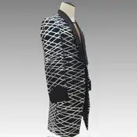 2019 new bar nightclub punk male singer DJ square long sequined suit costume