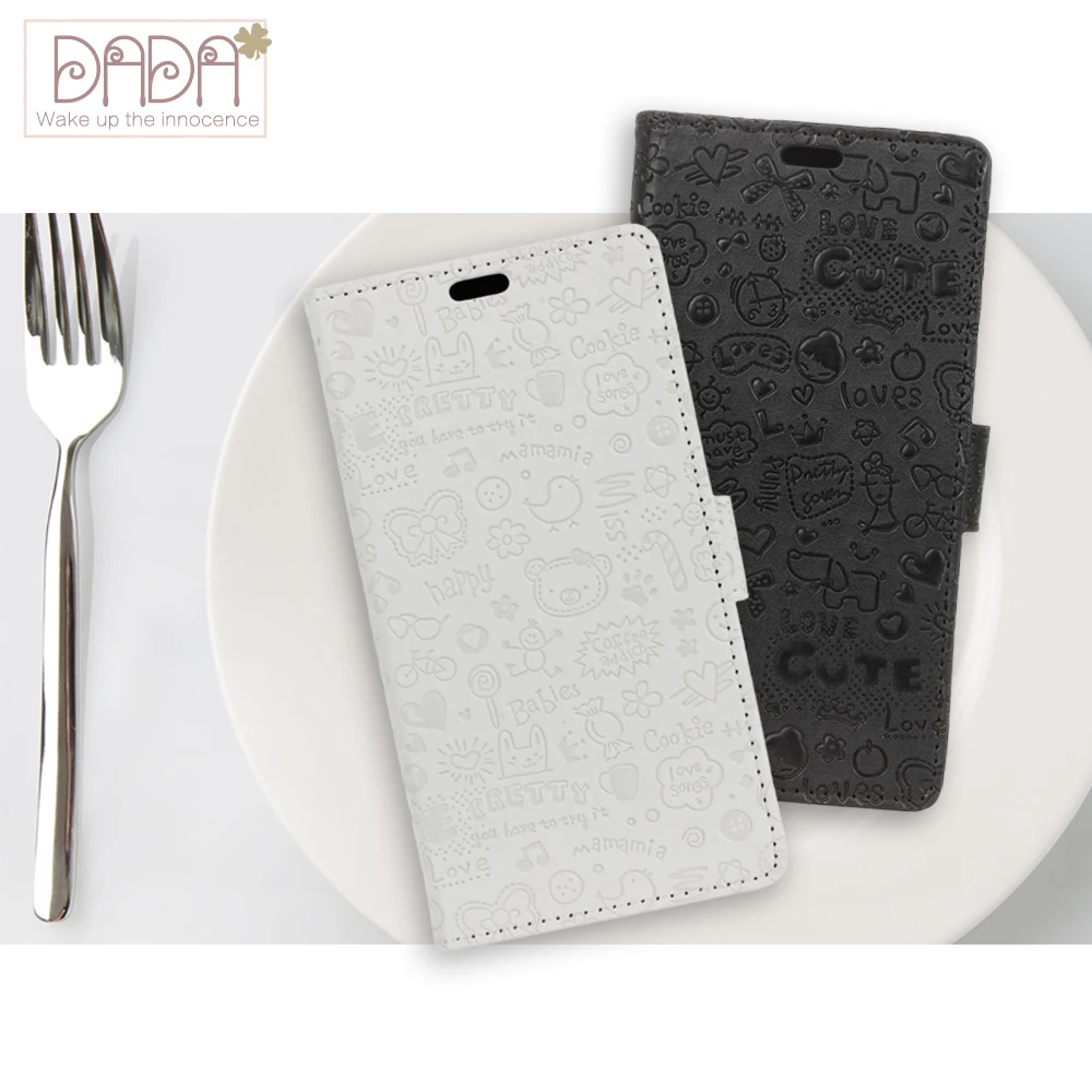 Выбитый Fundas Мягкие TPU Телефон Случаях Для Sony Xperia Z5 Premium флип Кожаный Чехол Cute