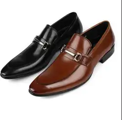Тонкие модные банкетные мужские туфли, черные кожаные туфли с острым носком под деловое платье, свадебные туфли
