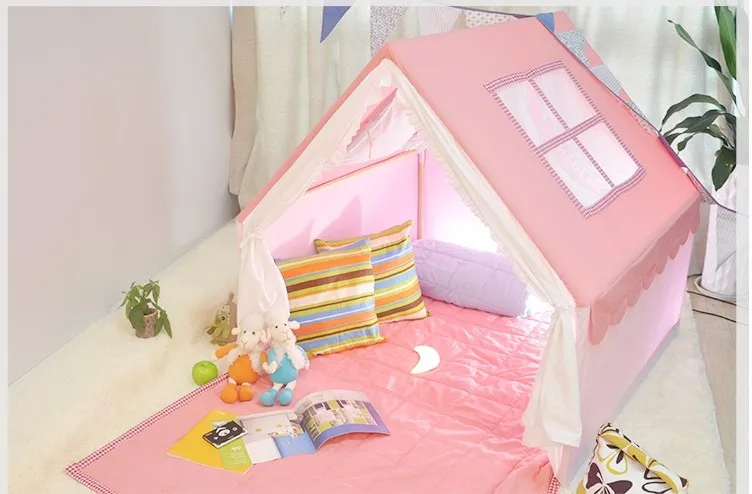 Милая Детская палатка палатки игровая комната хлопок детские развивающие игрушки ткань детские игровые палатки комната для розового цвета