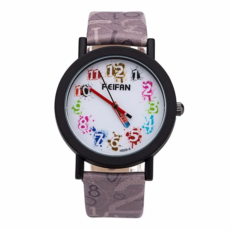 Детская wriswatch мода новый кожаный кварцевые новые часы Часы девушка