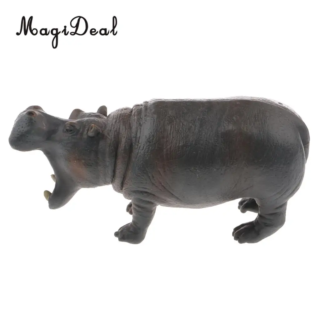 MagiDeal 1Pc Realistic Hippopotamus Wild Wildlife Zoo Animal Figurine Model Action Figure for Kids Story Telling Props Toy Gift