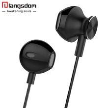Новейшие langsdom r9c in-ear управления наушники super bass наушники с микрофоном гарнитура для телефона компьютер оригинальный бренд