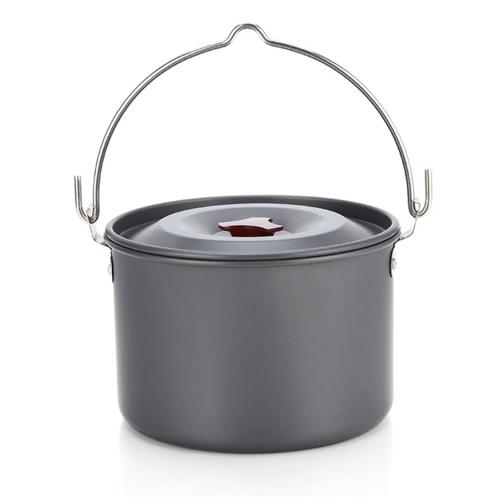 

1pcs Outdoor Camping Cookware Pot Aluminum Tableware Cooking Pot Travel Tableware Cutlery Utensils Hiking Picnic Hanging Tea Pot