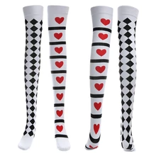68 см модный костюм с карточками для покера высокие чулки с принтом Косплей Костюм длинные носки готические носки Хэллоуин костюмы Аксессуары