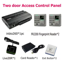 Inbio260 двухдверная система контроля доступа отпечатков пальцев комплект+ FR2200 считыватель отпечатков пальцев+ кнопка выхода