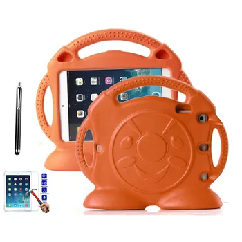 

XSKEMP Kids Handle Tablet Cover For Apple New iPad 2018 9.7 A1893 A1954 Child Shockproof Foam Stand Case + Tempered Glass Film